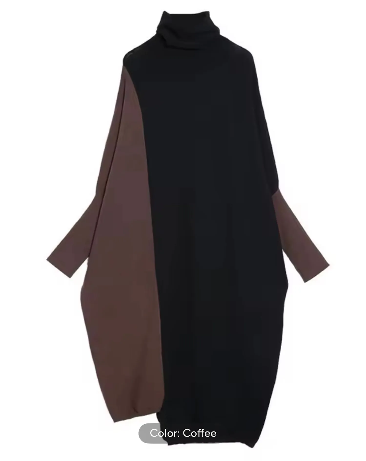 Two-Tone Sweater Dress Relaxed Movement