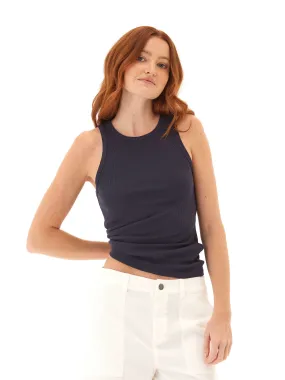 Light Color Bailey Feather Rib High Neck Tank