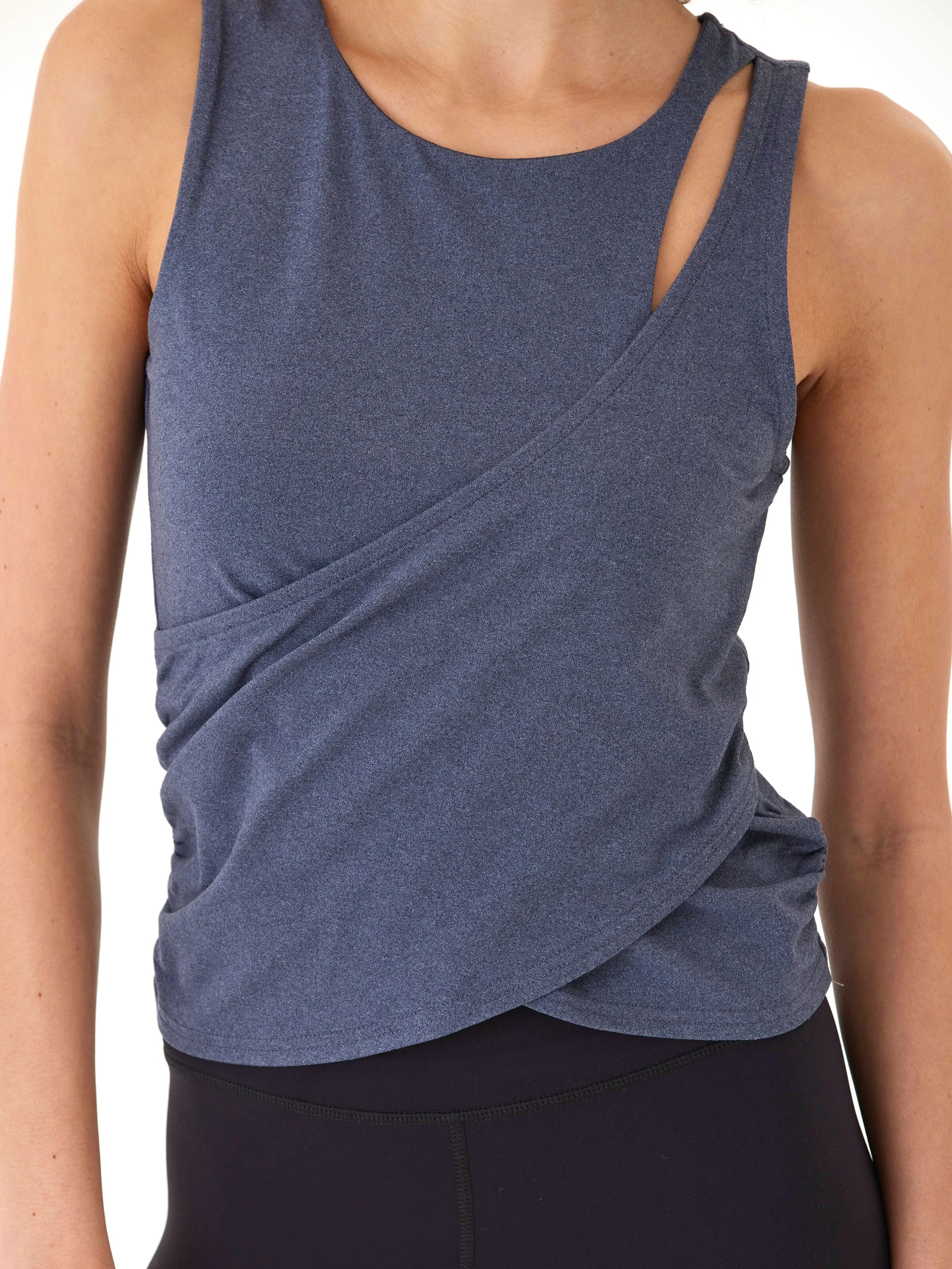 Cynthia Luxe Jersey Wrap Tank Daily Wear