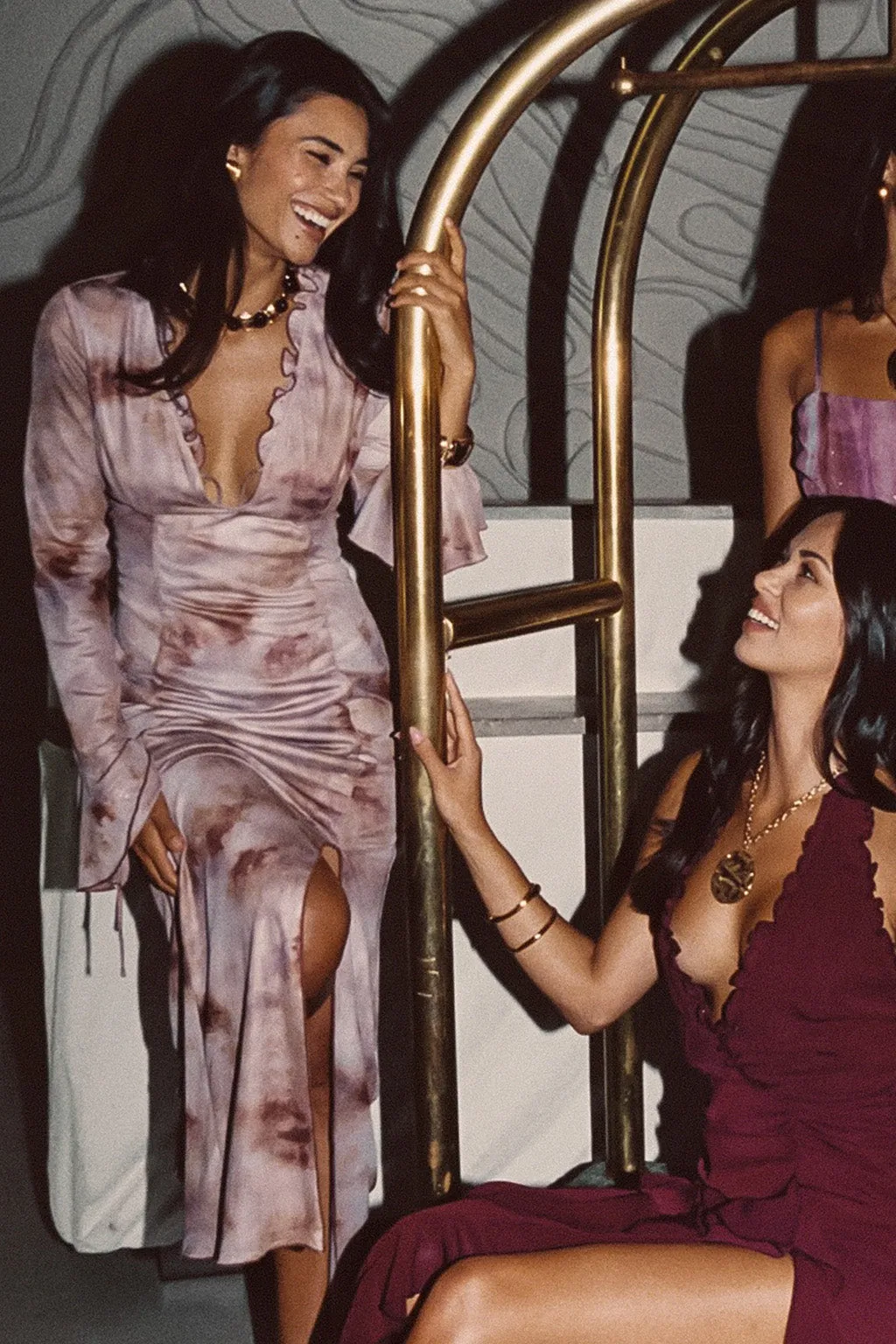 Day-To-Night Wear Odette Mocha Mesh Maxi Dress