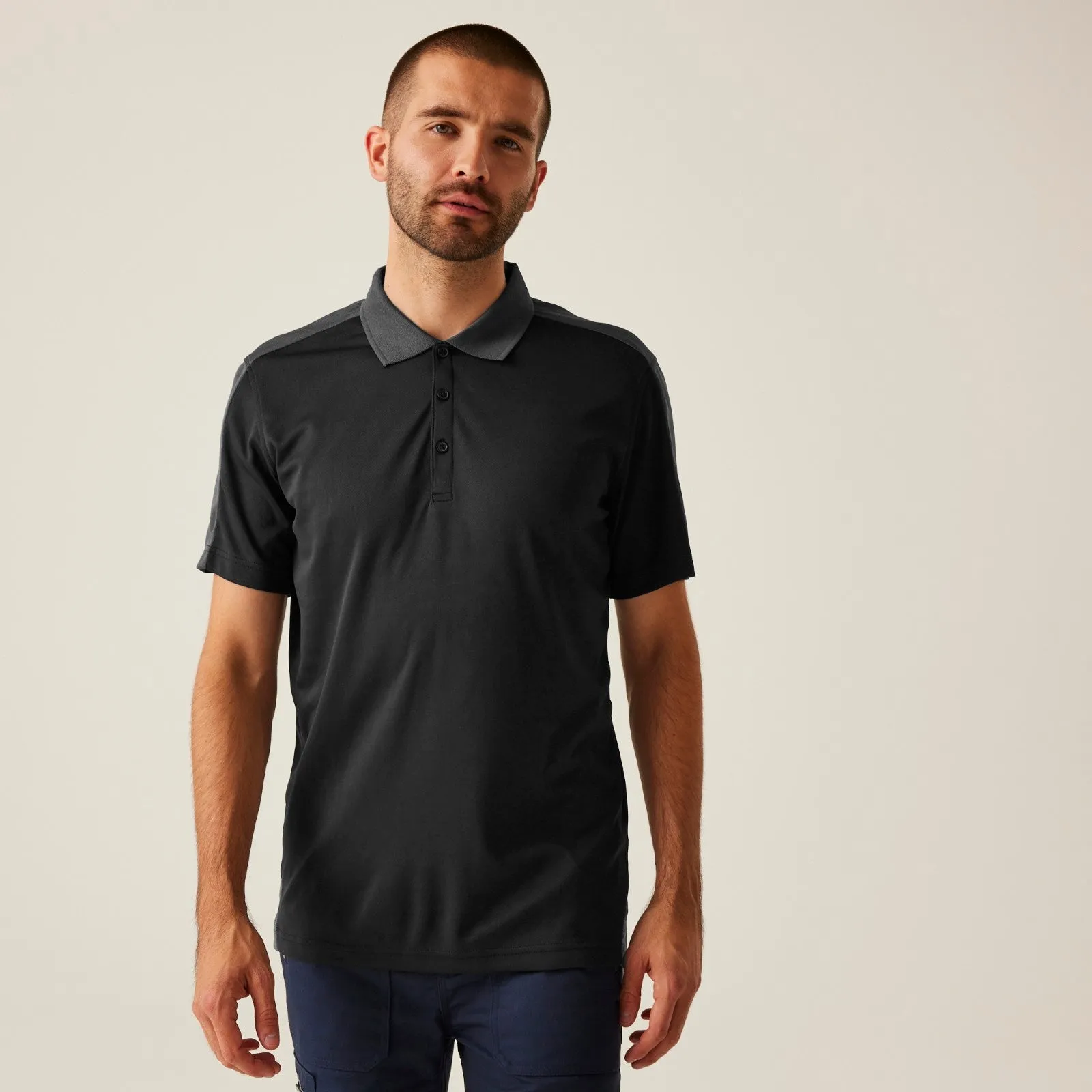 Business Travel Relaxed Layer Regatta Professional Mens Contrast Coolweave Quick Wicking Short Sleeve Polo Shirt