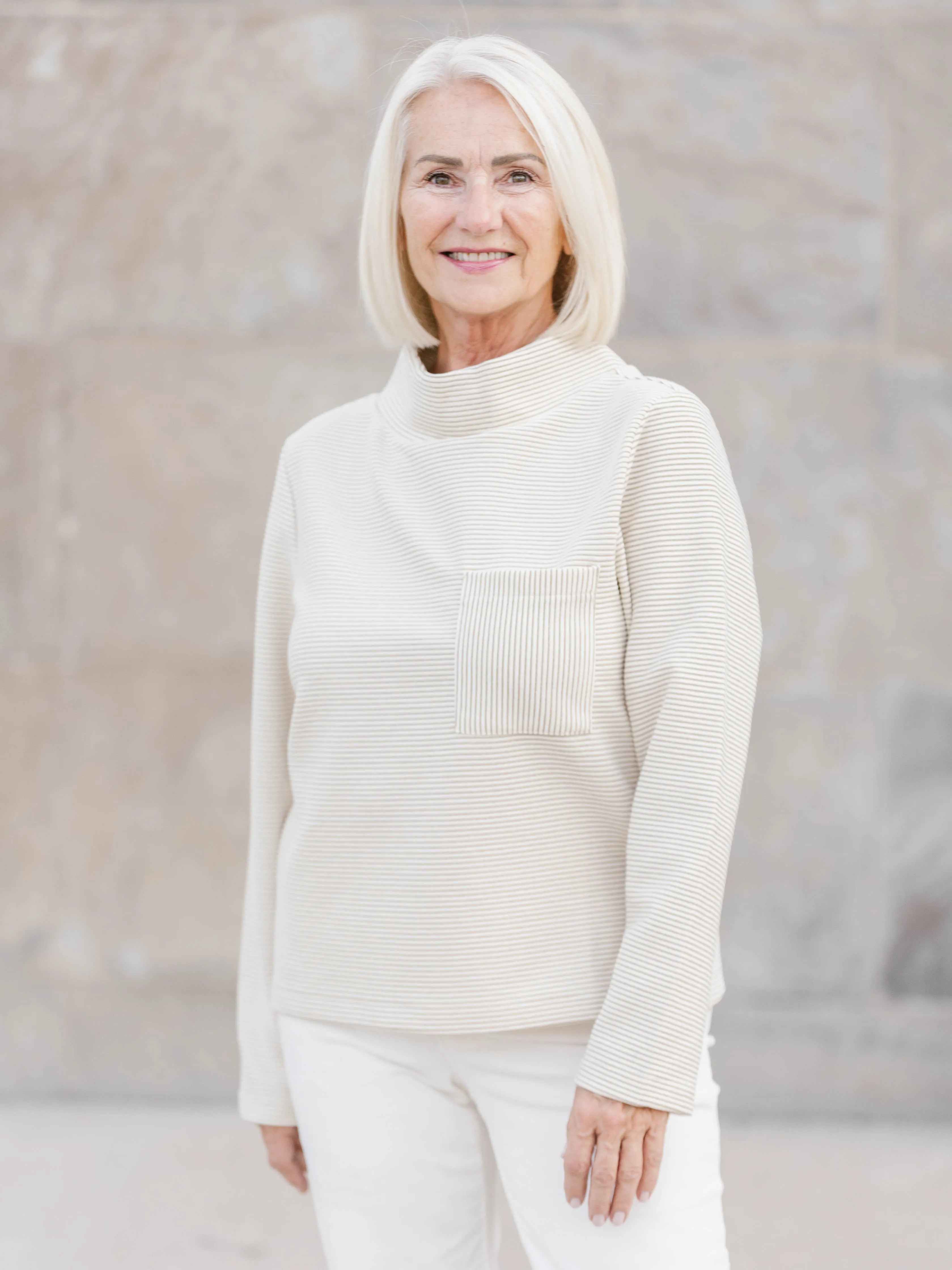 Warm Comfort Fit Soft Lining Funnel Neck Top