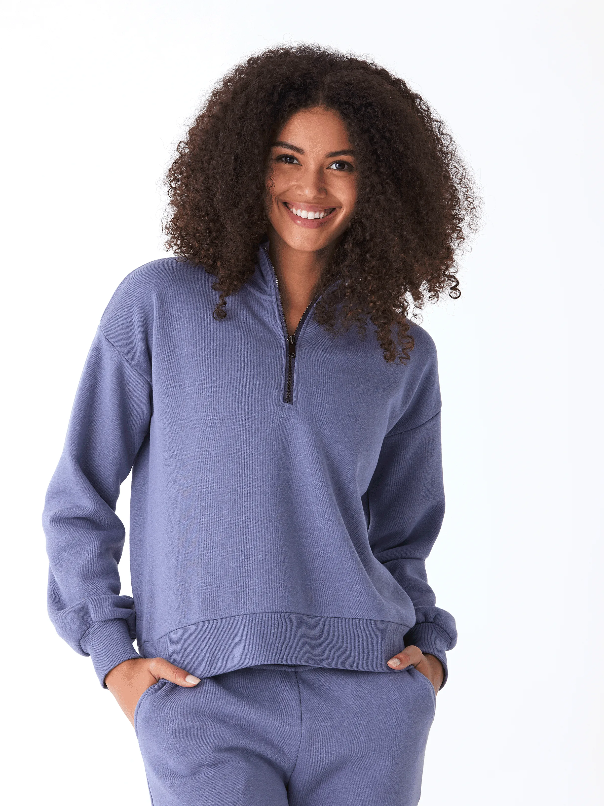 Constance Tribend Fleece Half Zip Pullover Crisp Detail Winter Fit