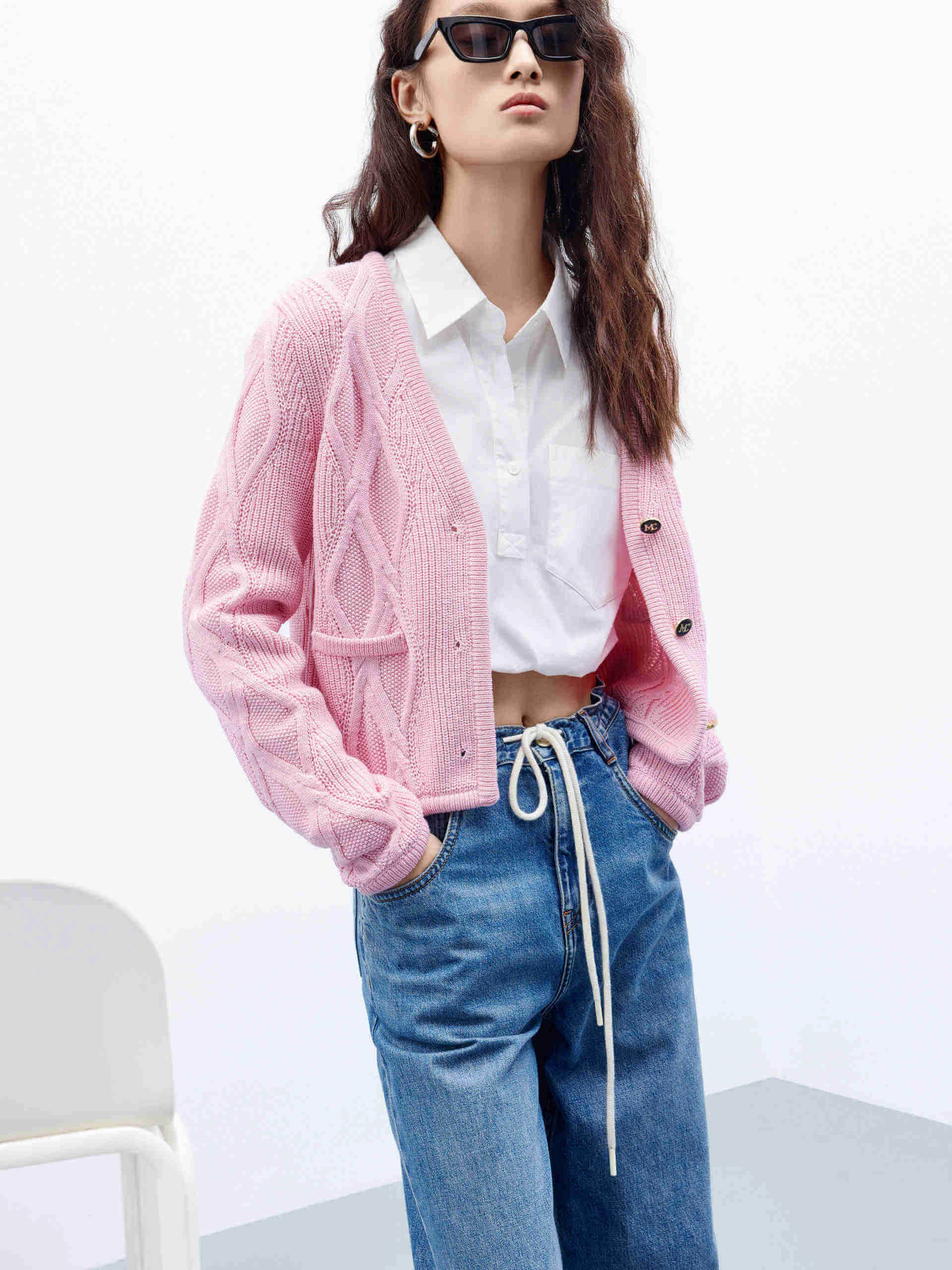 City Trend Contrast Trim Cropped Cardigan