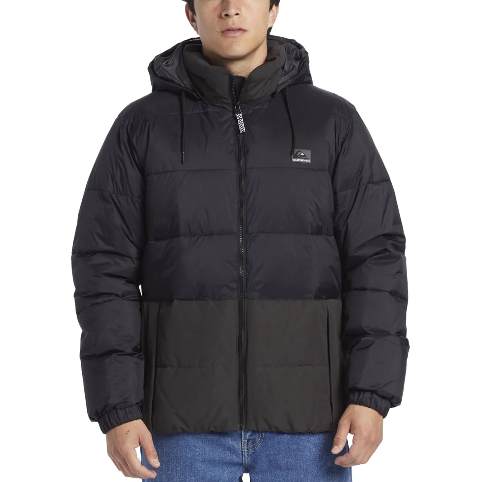 Dry Weather Look Quiksilver Mens Wolfs Shoulder Hooded Padded Jacket - Black