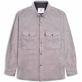 Lambretta Mens Herringbone Overshirt - Beige/Brown Unisex Choice Tailored Silhouette