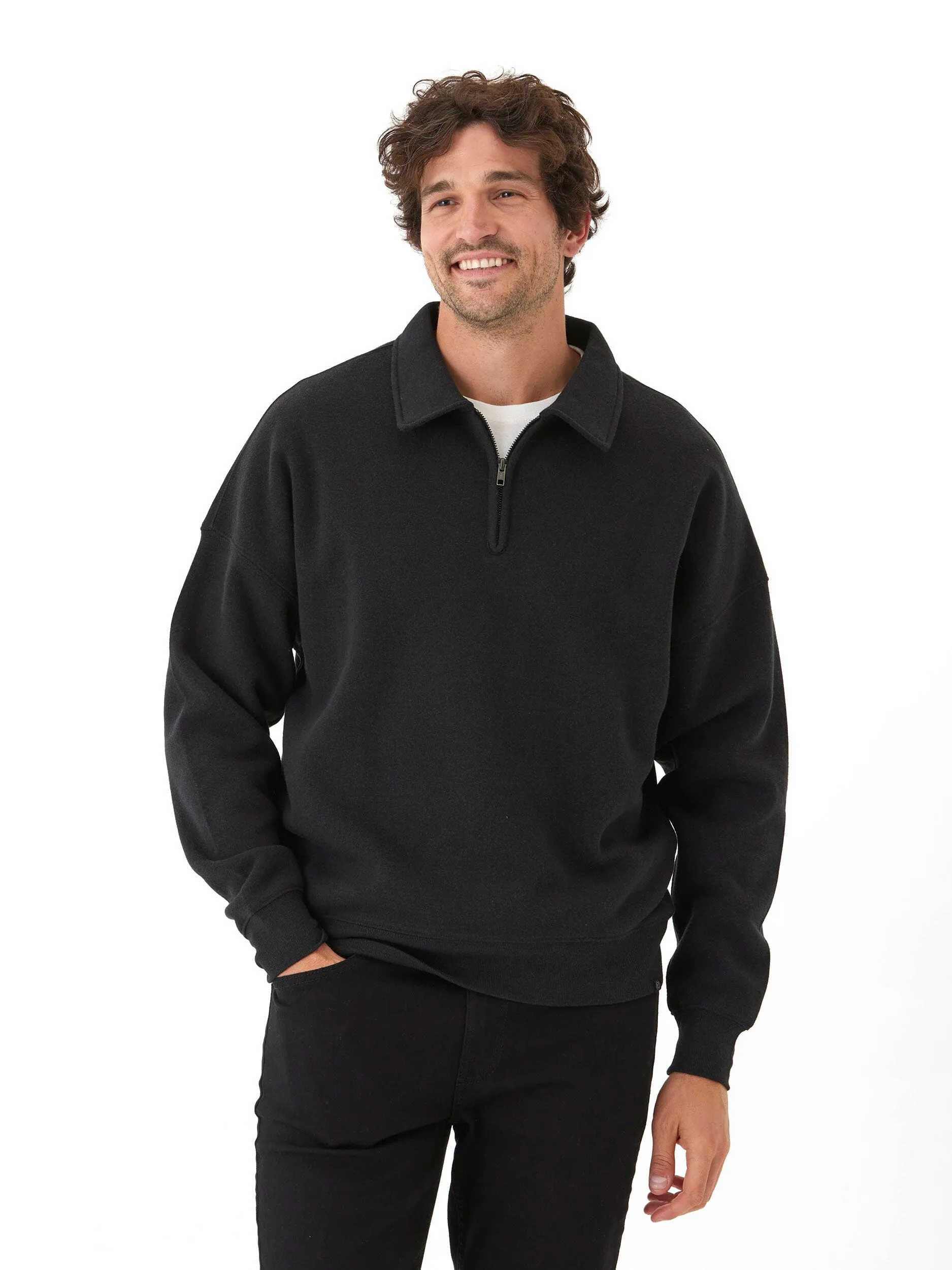 Travel Ready Softshell Construction Gabe Triblend Fleece 1/4 Zip Polo