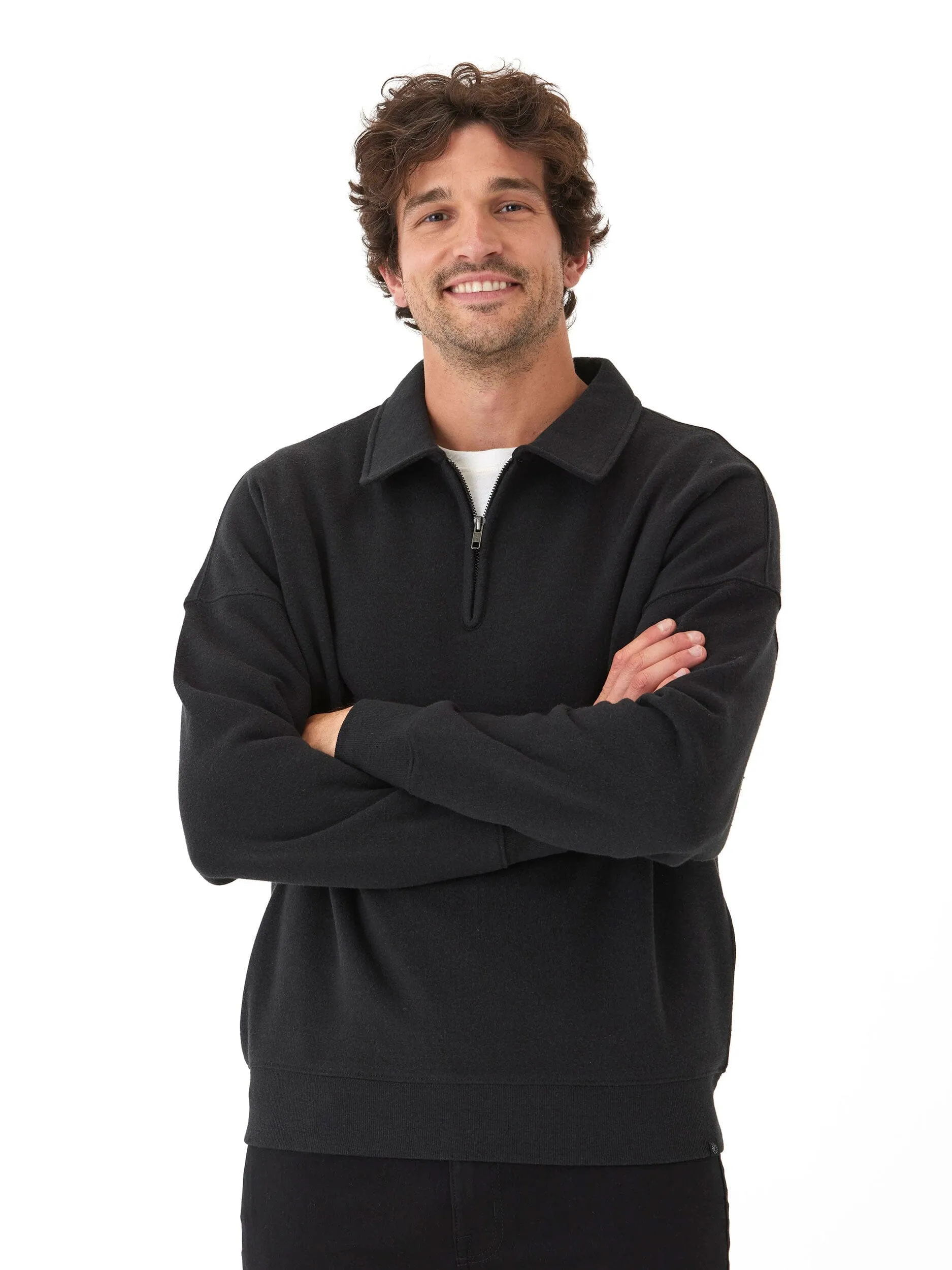 Gabe Triblend Fleece 1/4 Zip Polo Down Stuffed