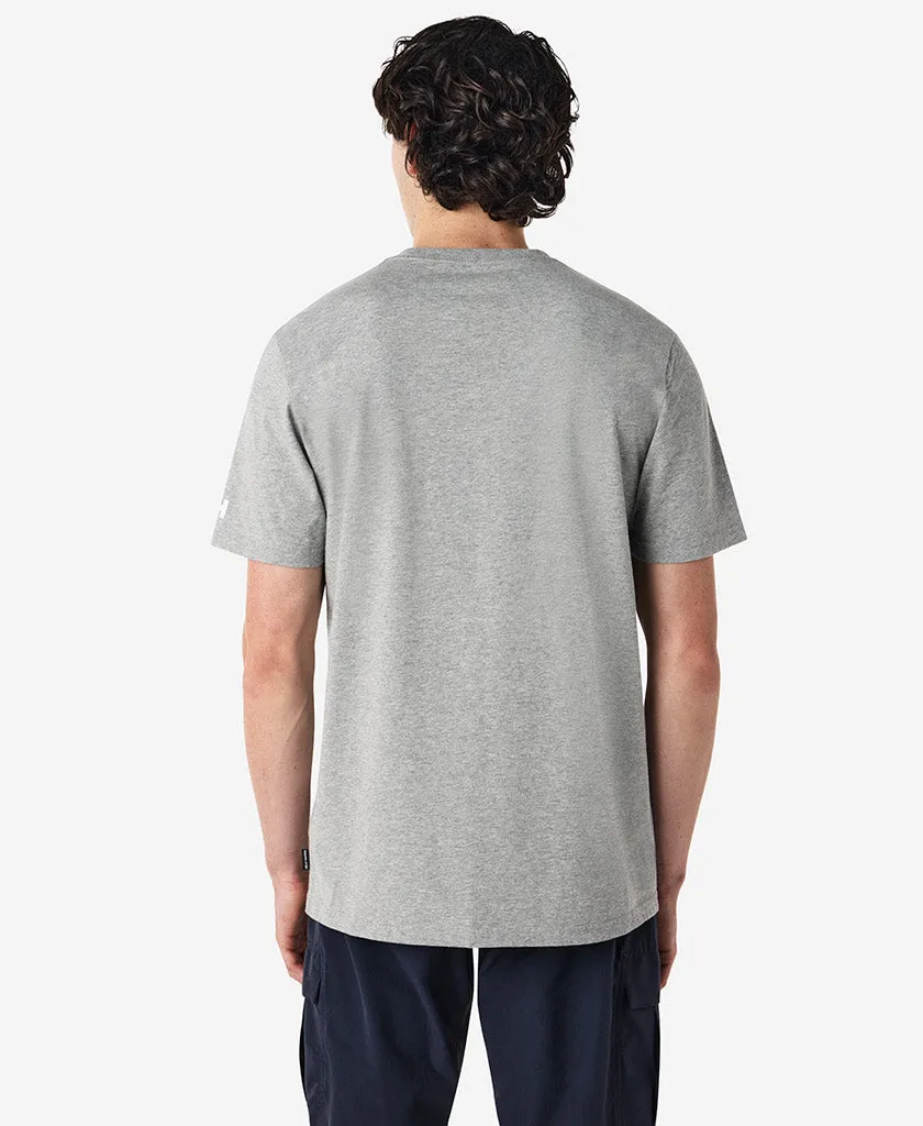 High Neckline Structure Durable Weave CORE T-SHIRT, Grey Melange
