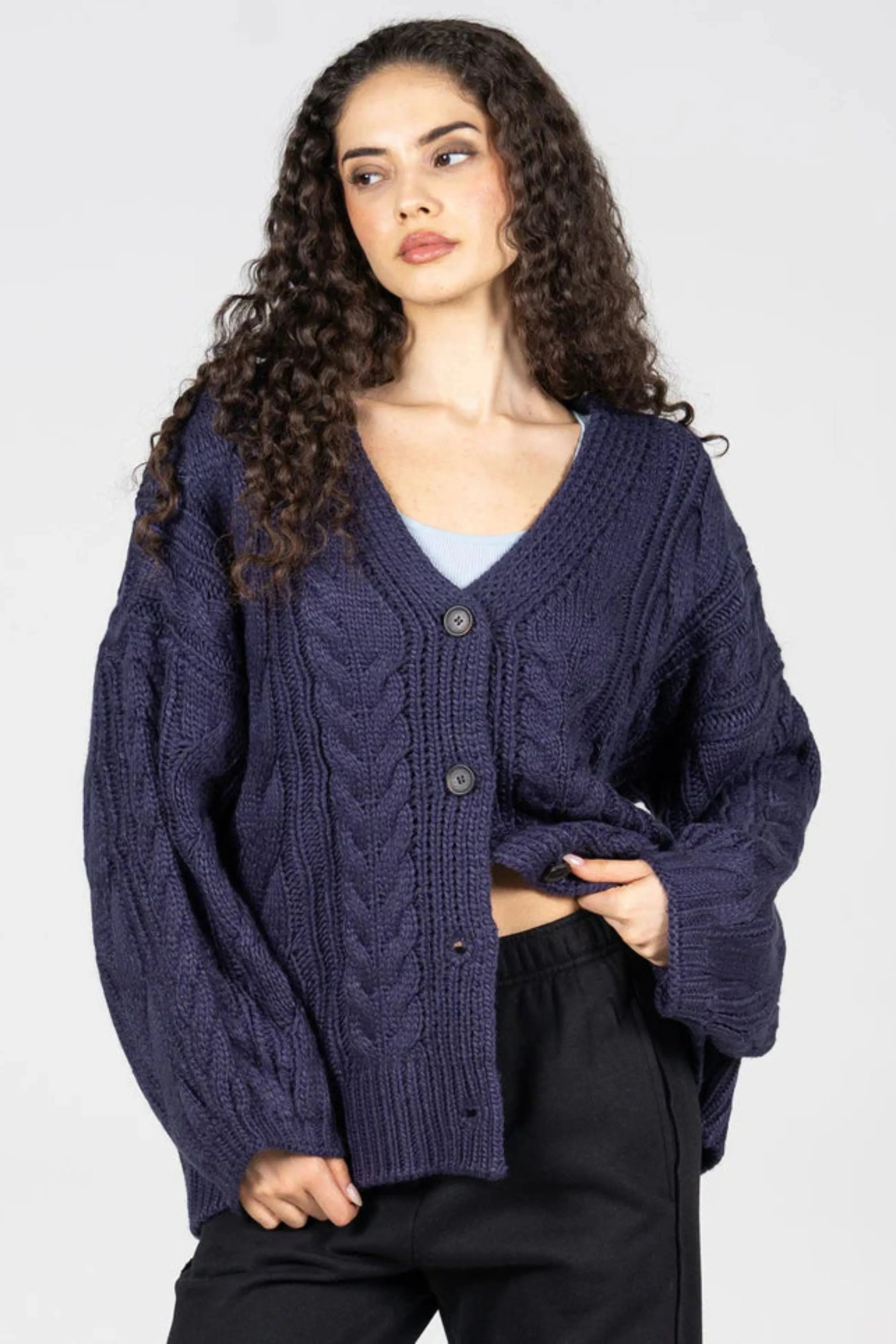 Cozy Wear Fit Coziest Chunky Cable Knit Cardigan