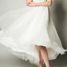 Tulle High Low Skirt Neutrals Only