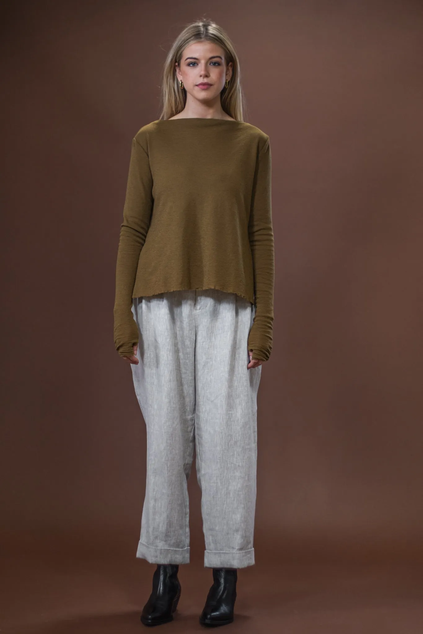 Merino With High Slits | Bronze Cozy Warmth Sophisticated Comfort