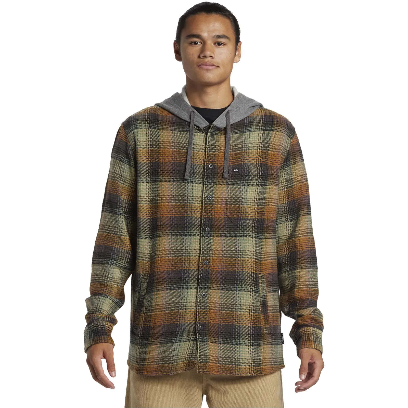 Minimalist Aesthetic Subtle Print Quiksilver Mens Sandbar Hooded Shaket
