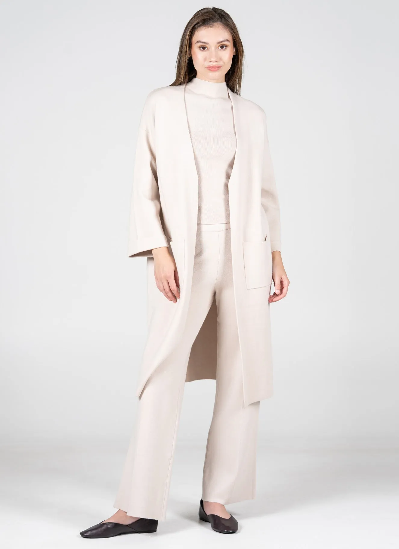 Knit Long Cardigan Layered Chic
