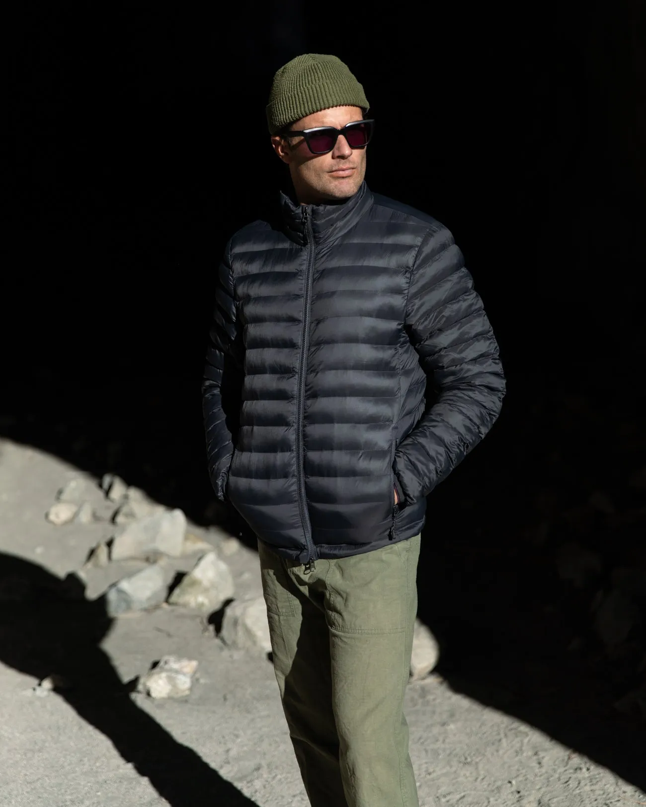 Men's Gale ACT Puffer Jacket Contrast Stitch Cold Day Look