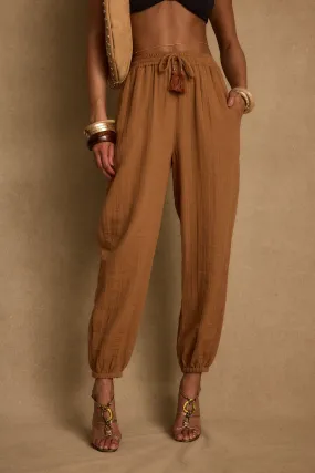 Commuter Ready BreathableMaterial Midsummer Clay Linen Joggers