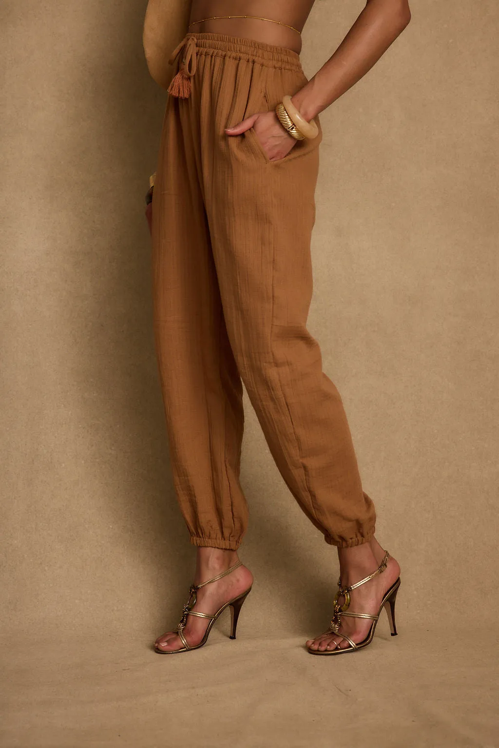 Cozy Touch Midsummer Clay Linen Joggers