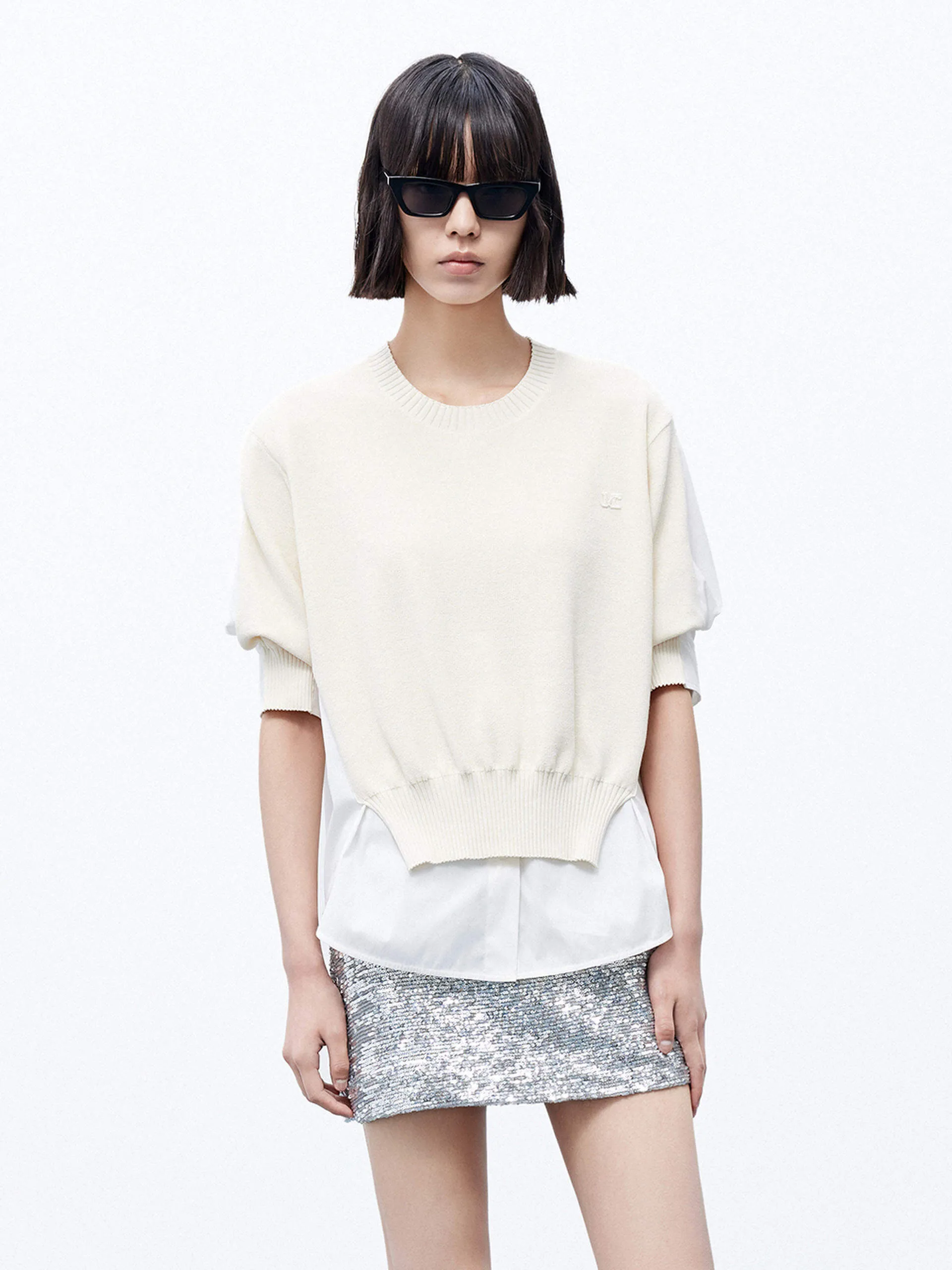 Layered Design Color Block Layered Top