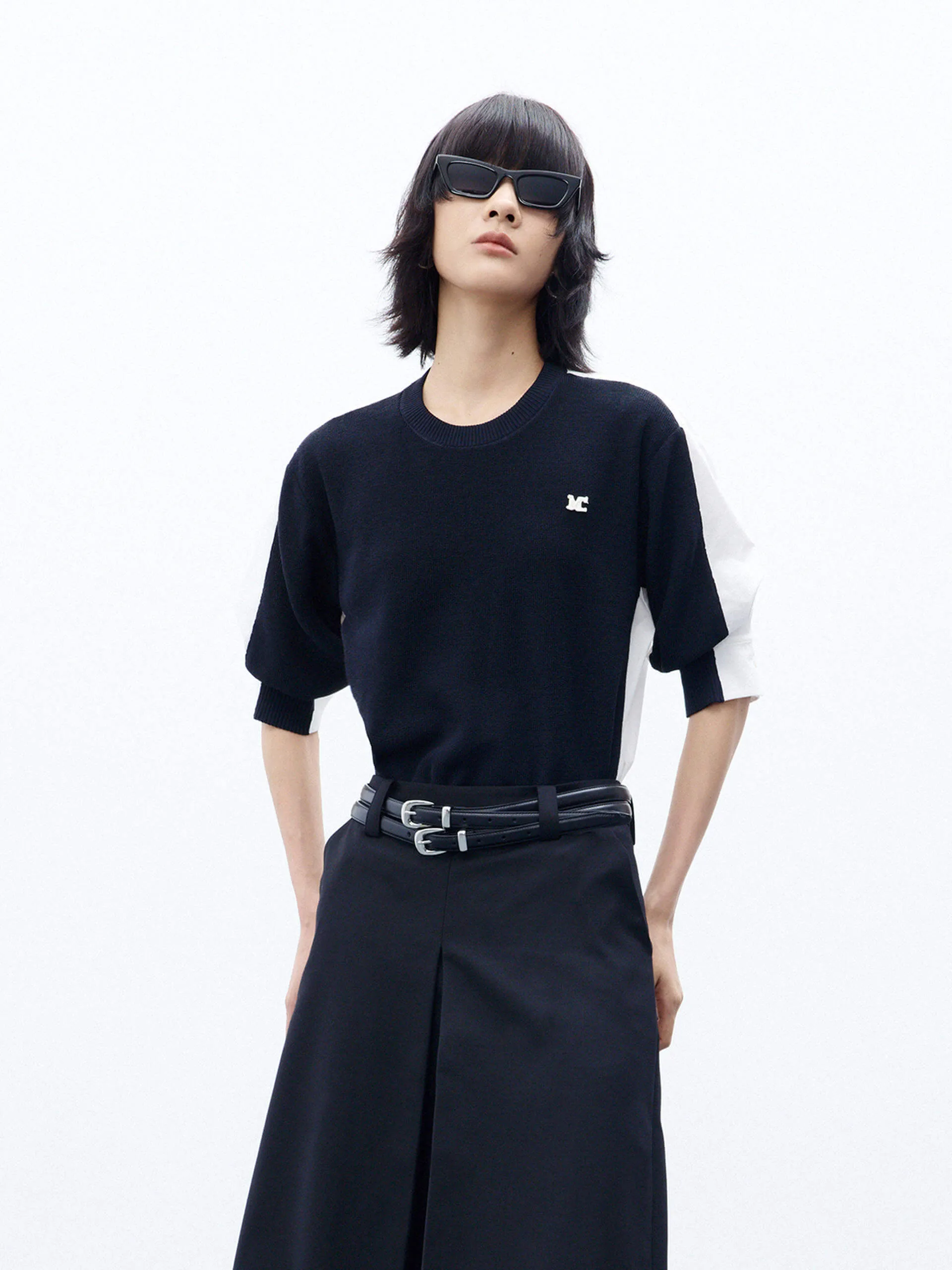 All Purpose Fit Color Block Layered Top