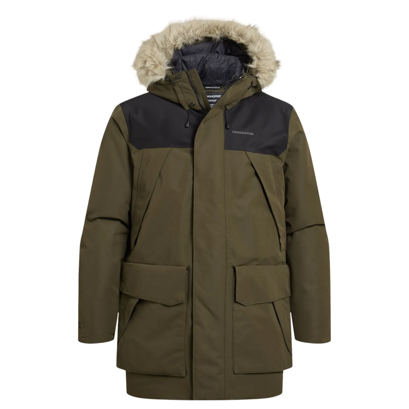 Craghoppers Mens Bishorn IV Waterproof Padded Jacket Easy Care Finish Stand Up Collar