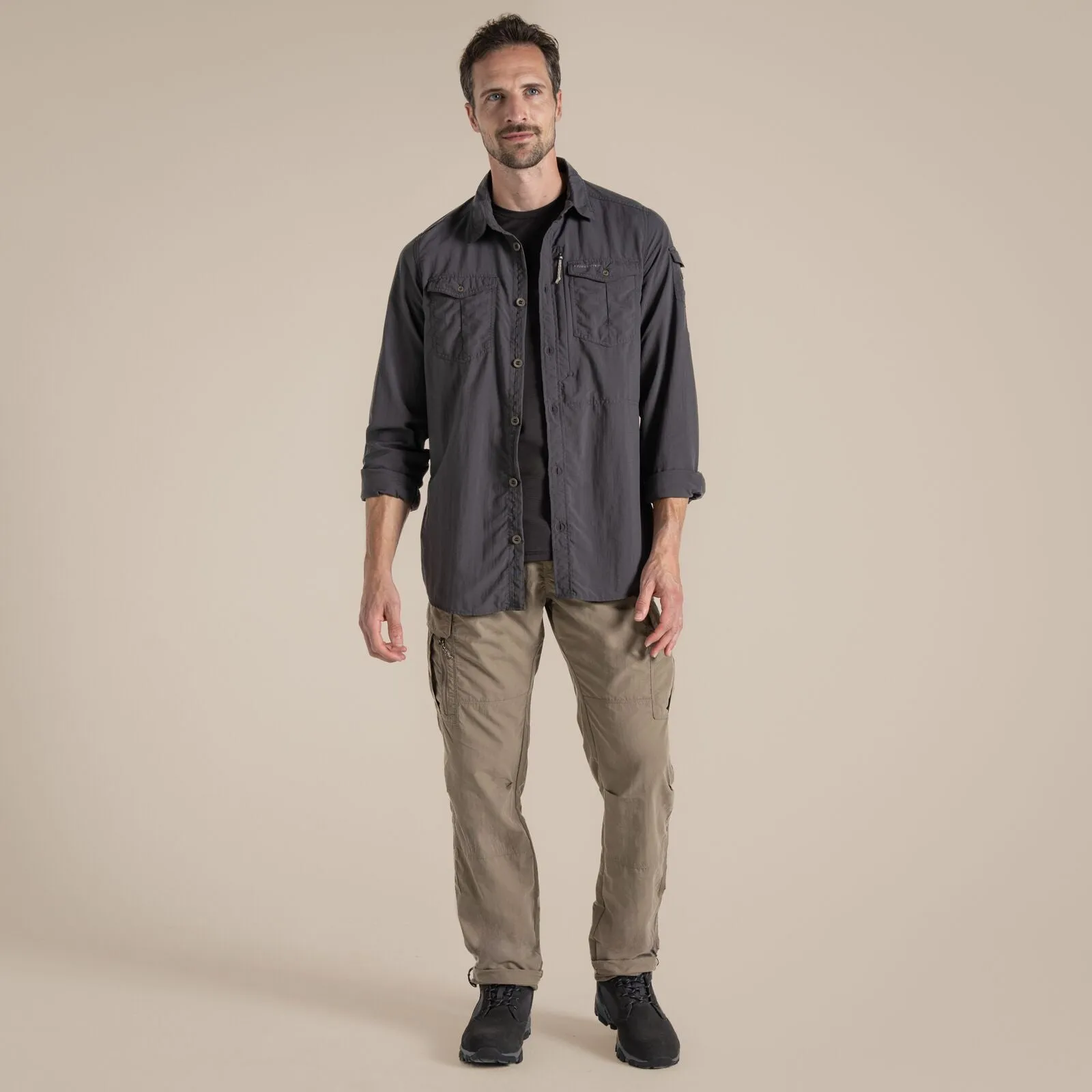 Flexible Shoulder Construction Errand Ready Craghoppers Mens NosiLife Adventure III Long Sleeve Shirt