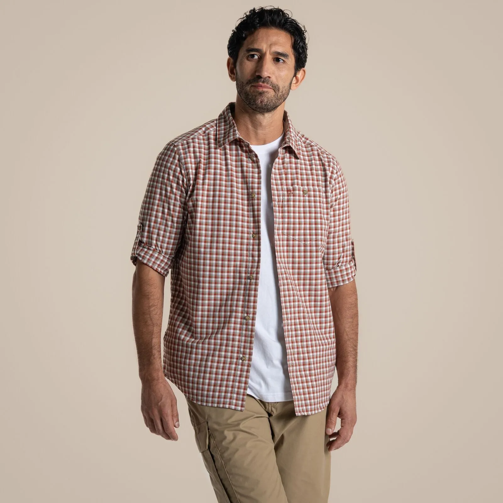 Ergonomic Back Panel Modern Style Craghoppers Mens NosiLife Nuoro Long Sleeve Shirt