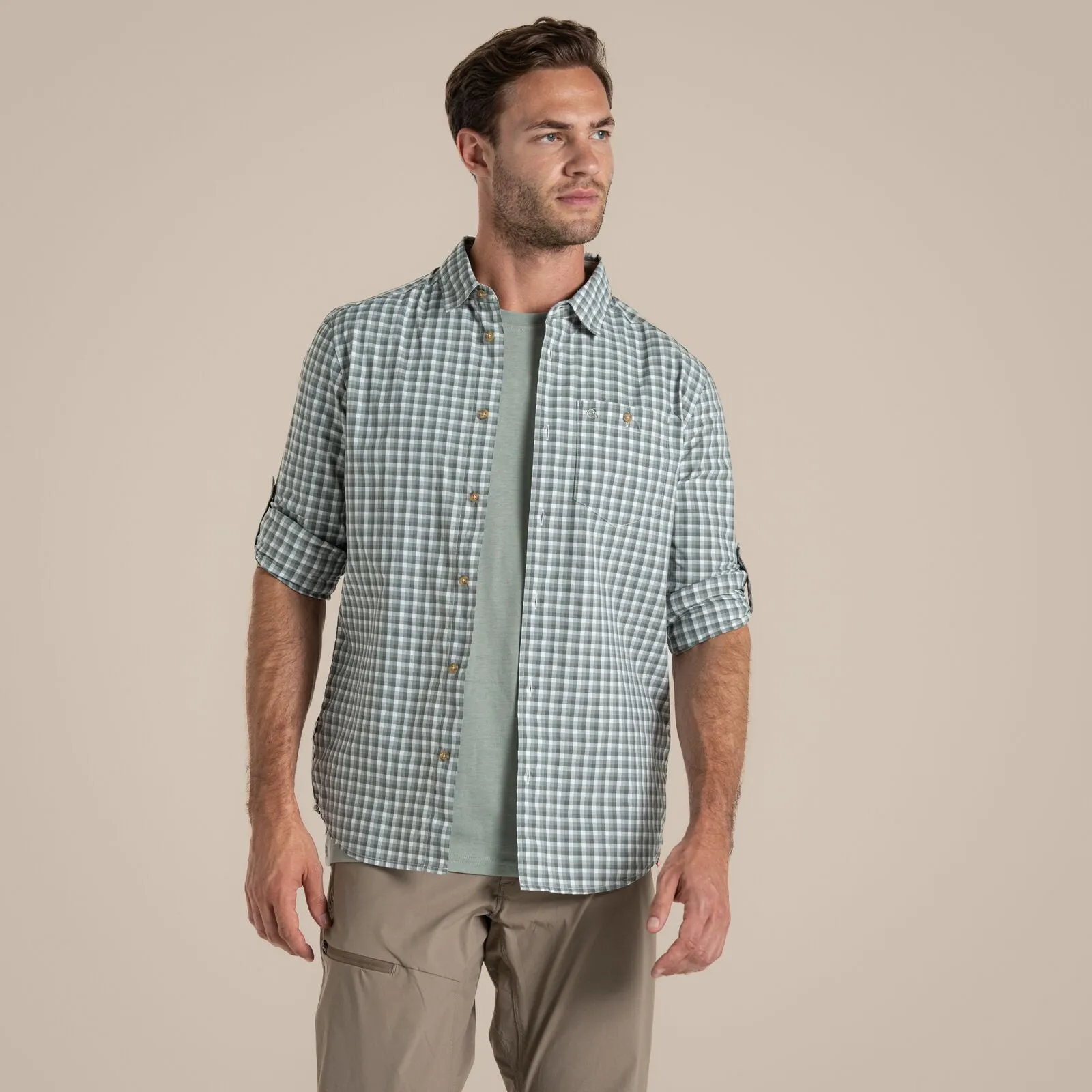 Craghoppers Mens NosiLife Nuoro Long Sleeve Shirt Ergonomic Sleeve Cut