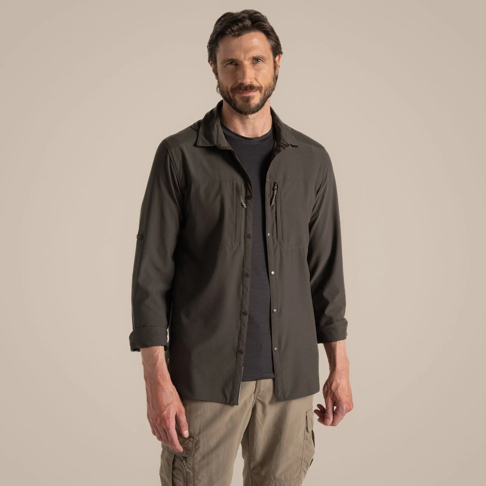 Practical Choice Lightweight Weave Craghoppers Mens NosiLife Pro V UPF Long Sleeve Shirt