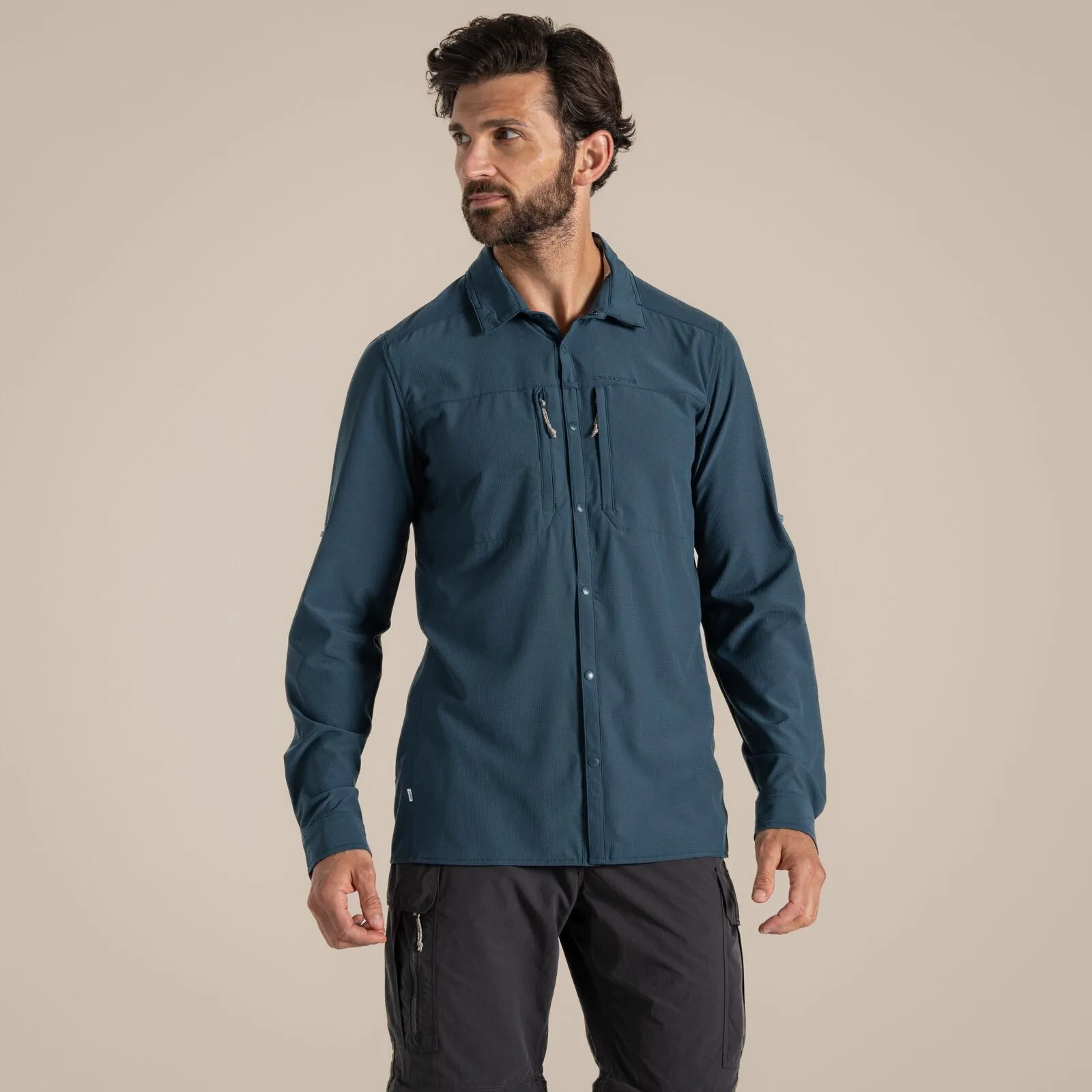 Neutral Shade Craghoppers Mens NosiLife Pro V UPF Long Sleeve Shirt