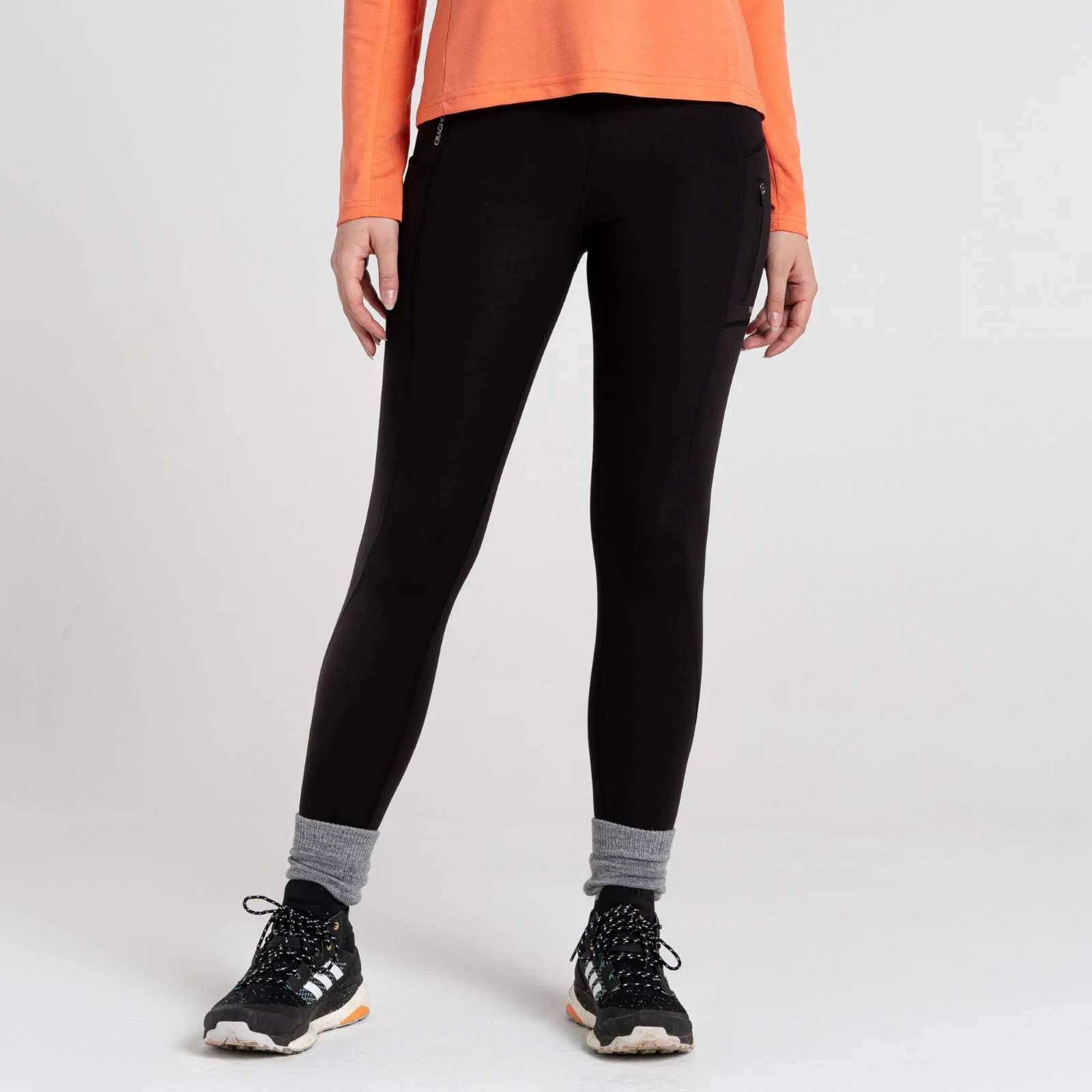 Wrinkle Resistant Dance Studio Flexible Hem Craghoppers Womens Compression Thermal Leggings