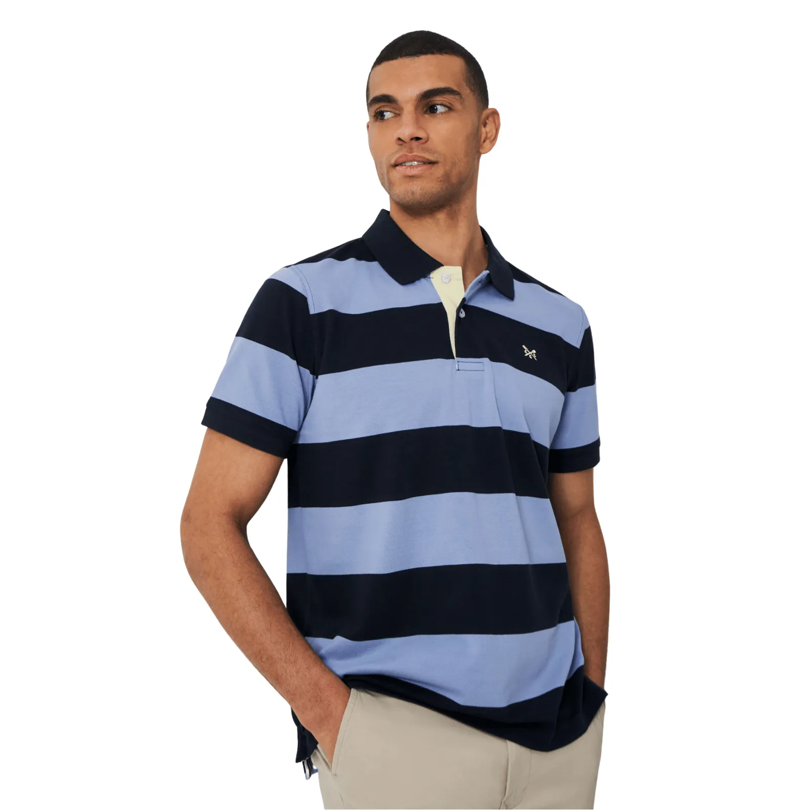 MoistureManagement System Crew Clothing Mens Heritage Stripe Short Sleeve Polo Shirt