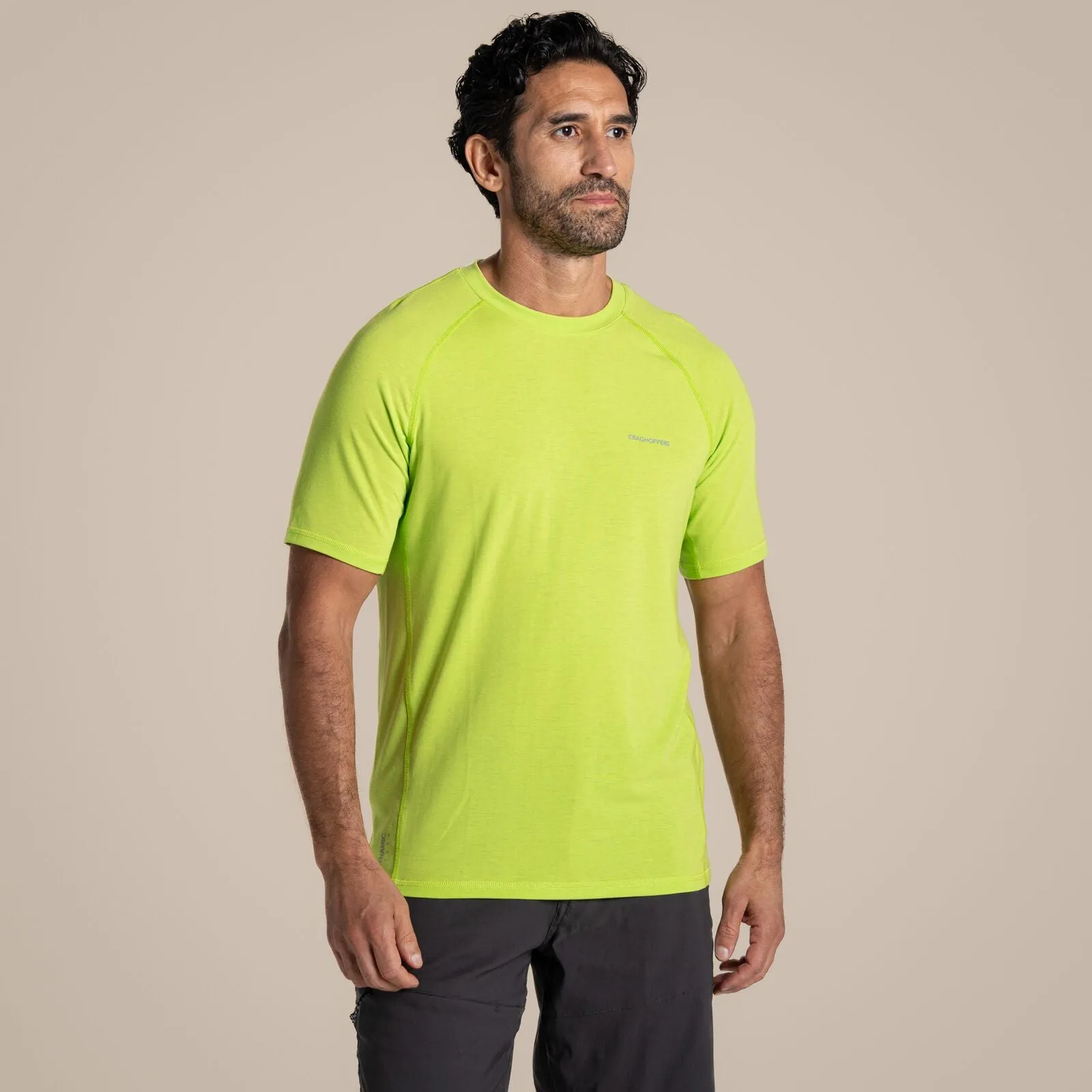 Craghoppers Mens Dynamic Moisture Control Short Sleeve T-Shirt FlexibleCollar AdjustableNeckline