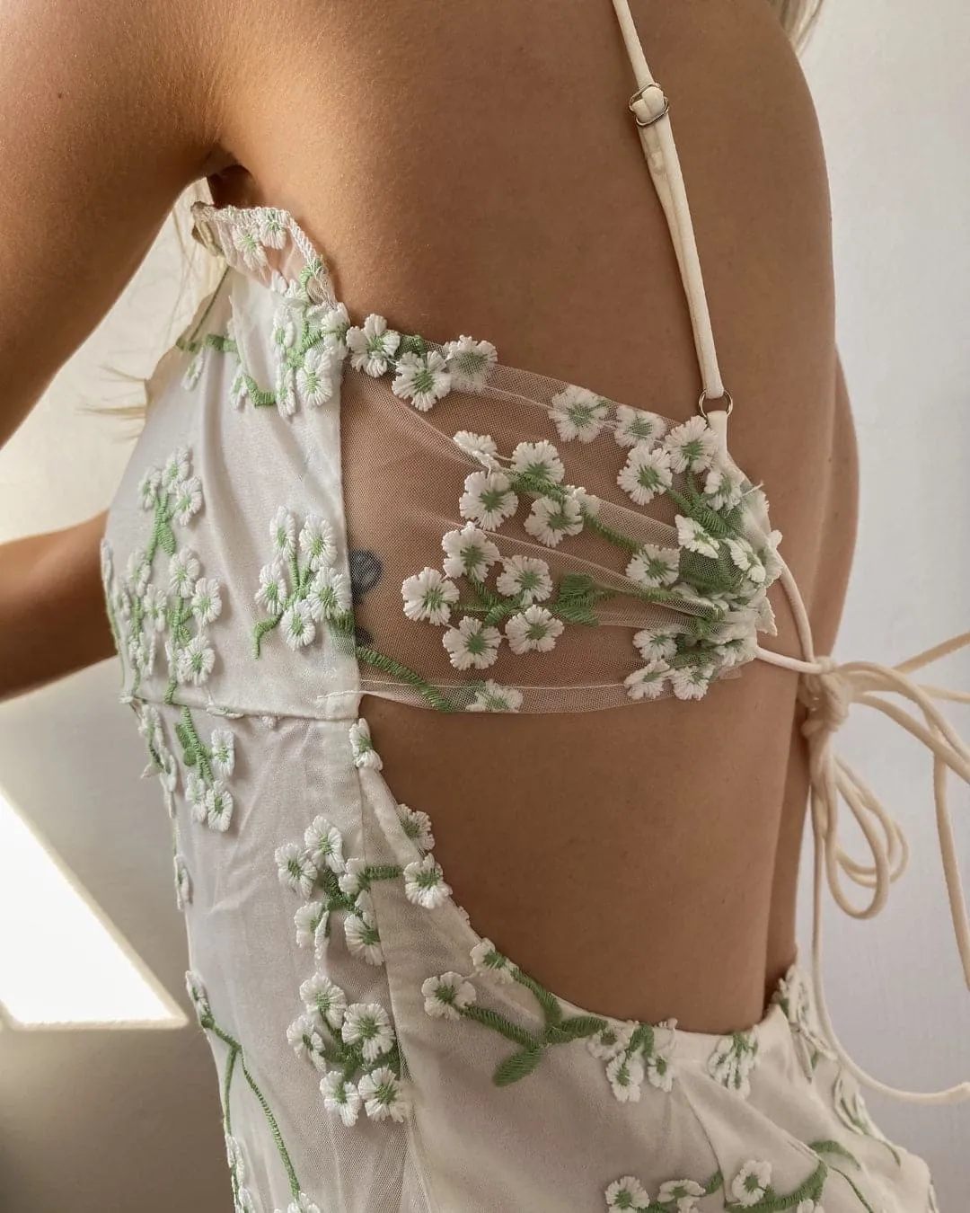 Seasonal Mood Feminine fit-and-flare silhouette Croatian Coast White Floral Mini Dress