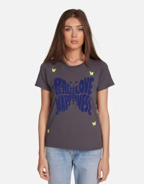 Foam Print Detail Easy Care Material Croft Neon Peace Love Butterflies