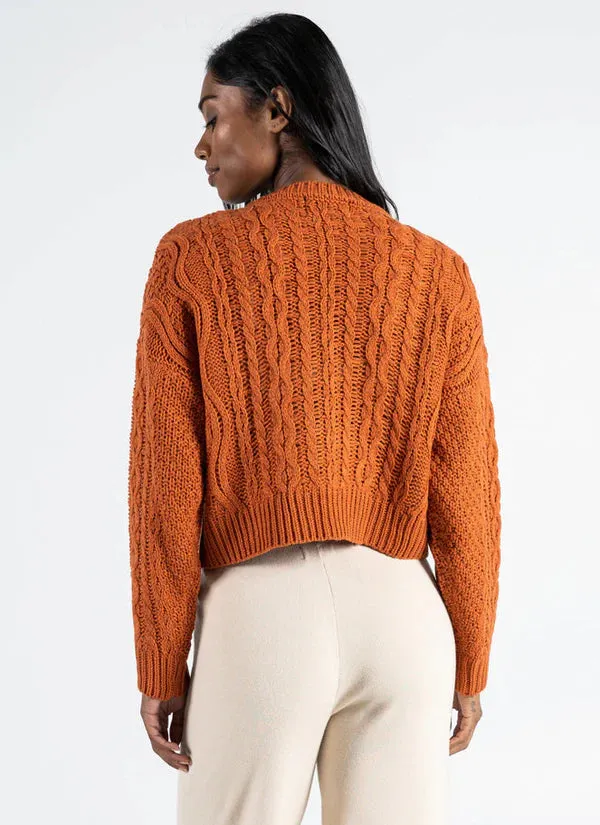 Bio Based Textile Innovation Crop Cable Knit Sweater