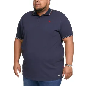 D555 Mens Benjamin Big & Tall Short Sleeve Tipped Pique Polo Shirt Top All Day Comfort