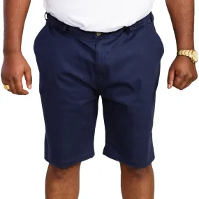 Flexible stretch sequined details D555 Mens Butley Big & Tall Elasticated Stretch Shorts - Navy
