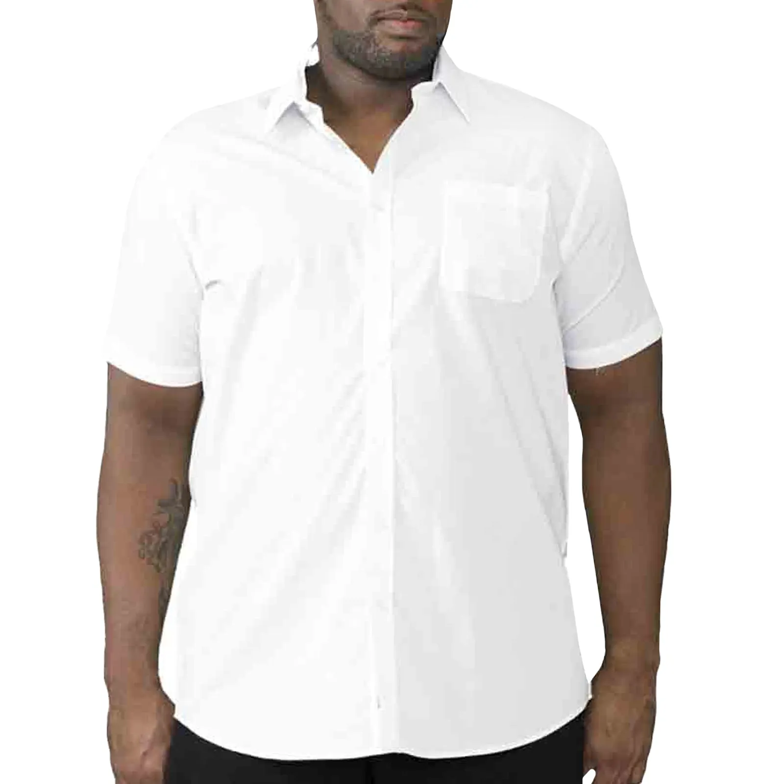 Plus size option D555 Mens Delmar Big & Tall Kingsize Easy Iron Classic Regular Shirt - White