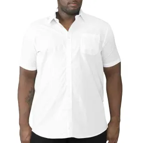 D555 Mens Delmar Big & Tall Kingsize Easy Iron Classic Regular Shirt - White Flexible Mobility