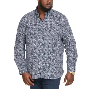 D555 Mens Larry Big & Tall Long Sleeve Button Down Denim Shirt - Grey Soft touch finish
