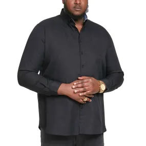 D555 Mens Richard Big Tall Kingsize Long Sleeve Oxford Shirt Chic Design Monochrome Palette