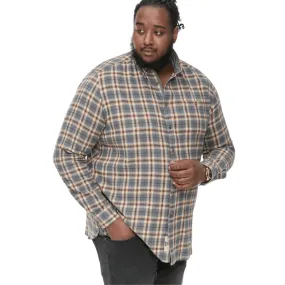 D555 Mens Scarpa Big & Tall Long Sleeve Chest Pocket Check Shirt Chic Design