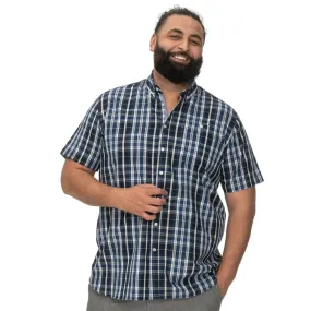 D555 Mens Walsall Big & Tall Checked Short Sleeve Shirt Retro Vibe Short Sleeve