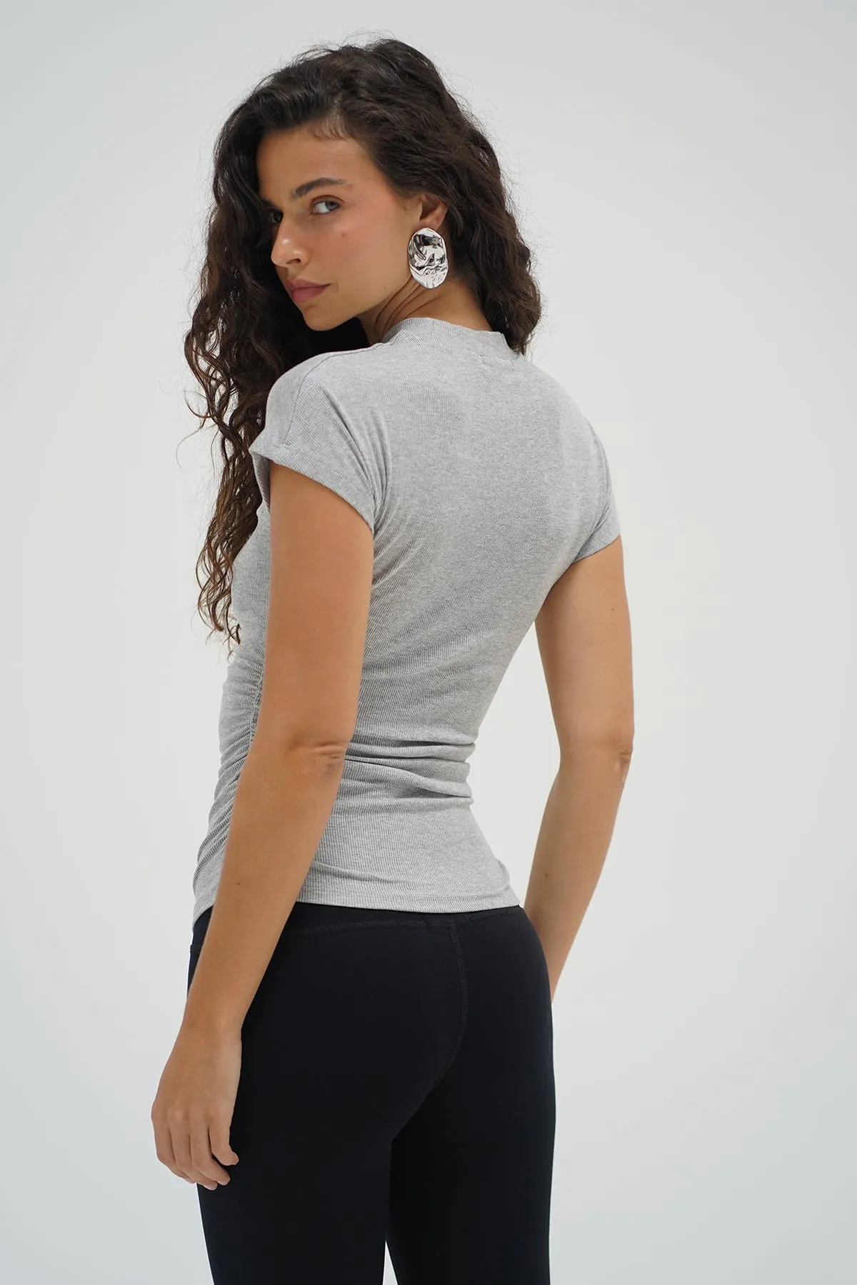 Dani Short Sleeve Top - Heather Grey Comfortable Piece Active Fashion