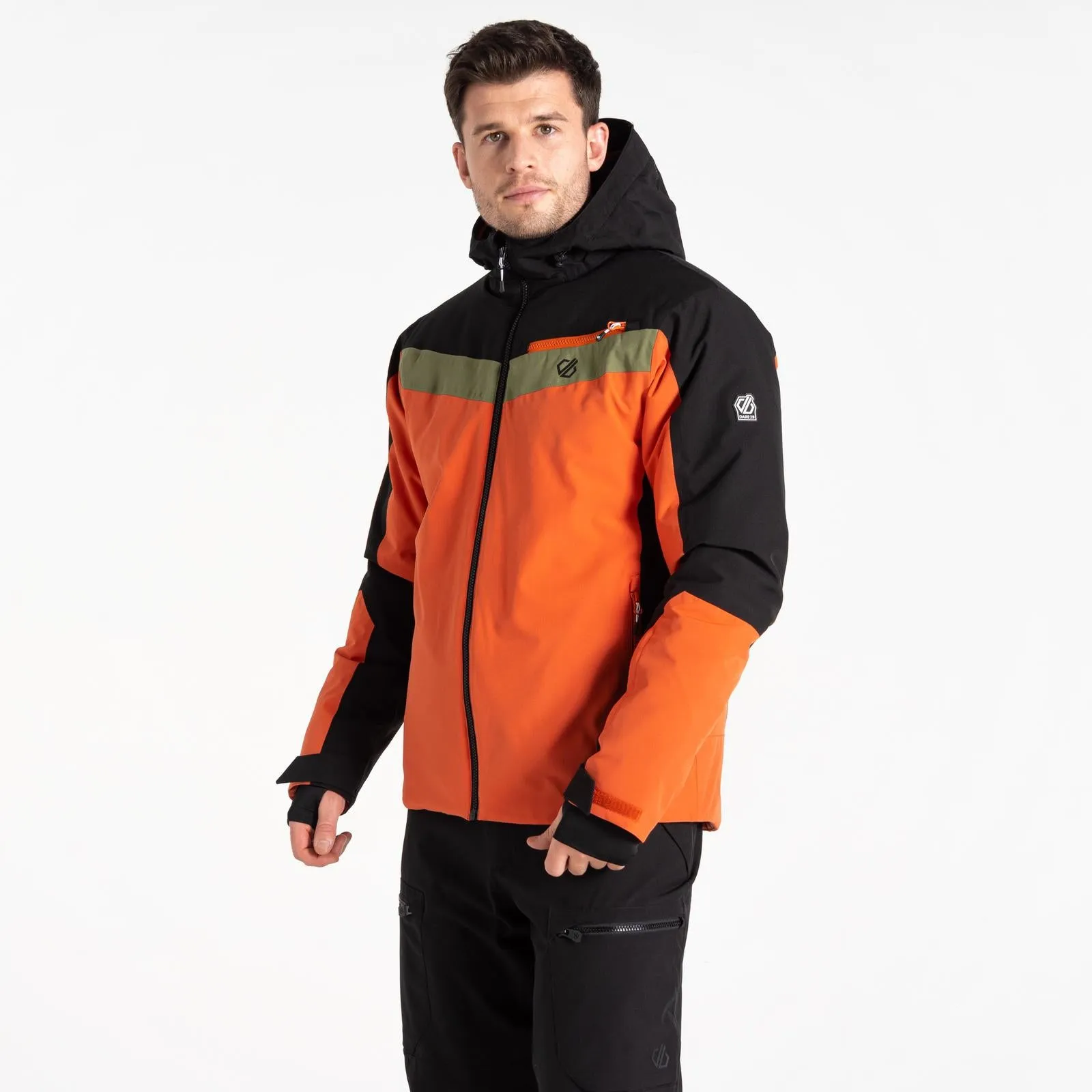 Dare 2b Mens Eagle II Hooded Waterproof Ski Jacket Flexible Shoulder Gussets Odor Resistant Finish