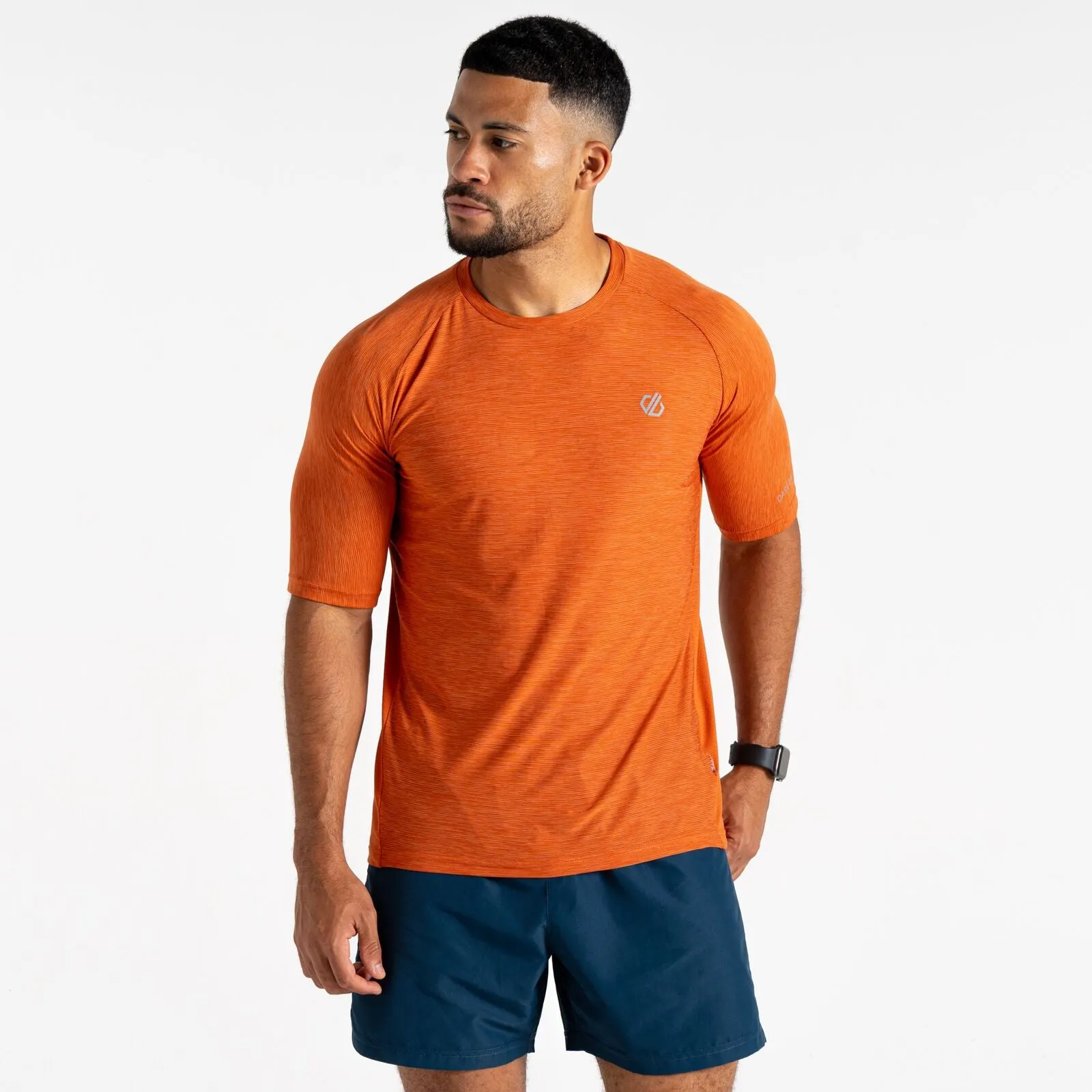 Dare 2B Mens Power Up Short Sleeve T-Shirt Temperature Regulating Textile Ribbed Trims