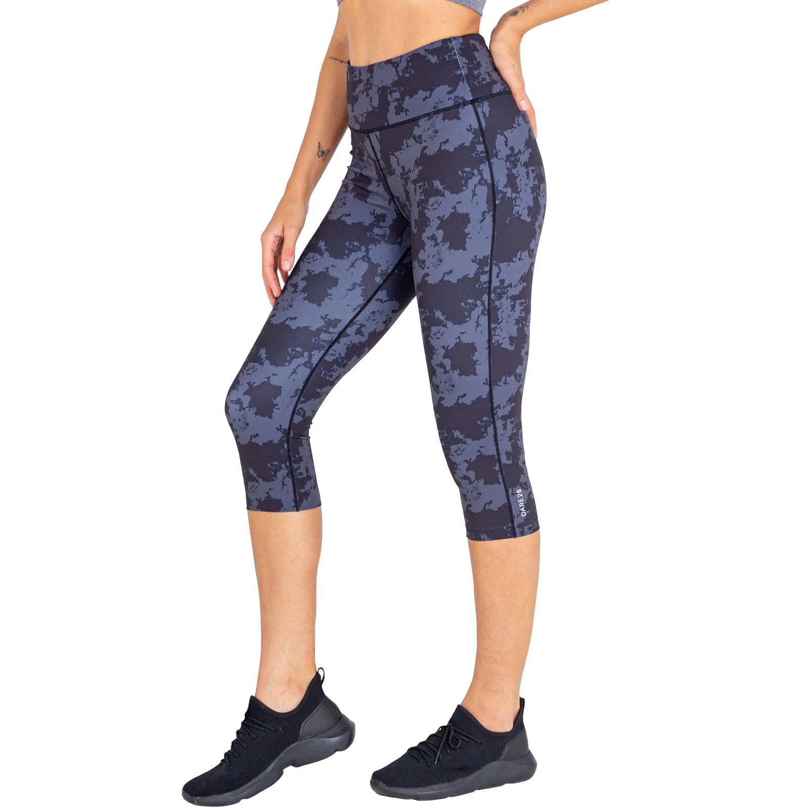 Dare 2b Womens Edit 3/4 Gym Leggings Flattering Fit Neutral Tone