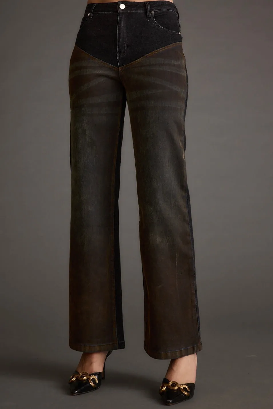 Dawn Two Toned Jeans Fashionable Look