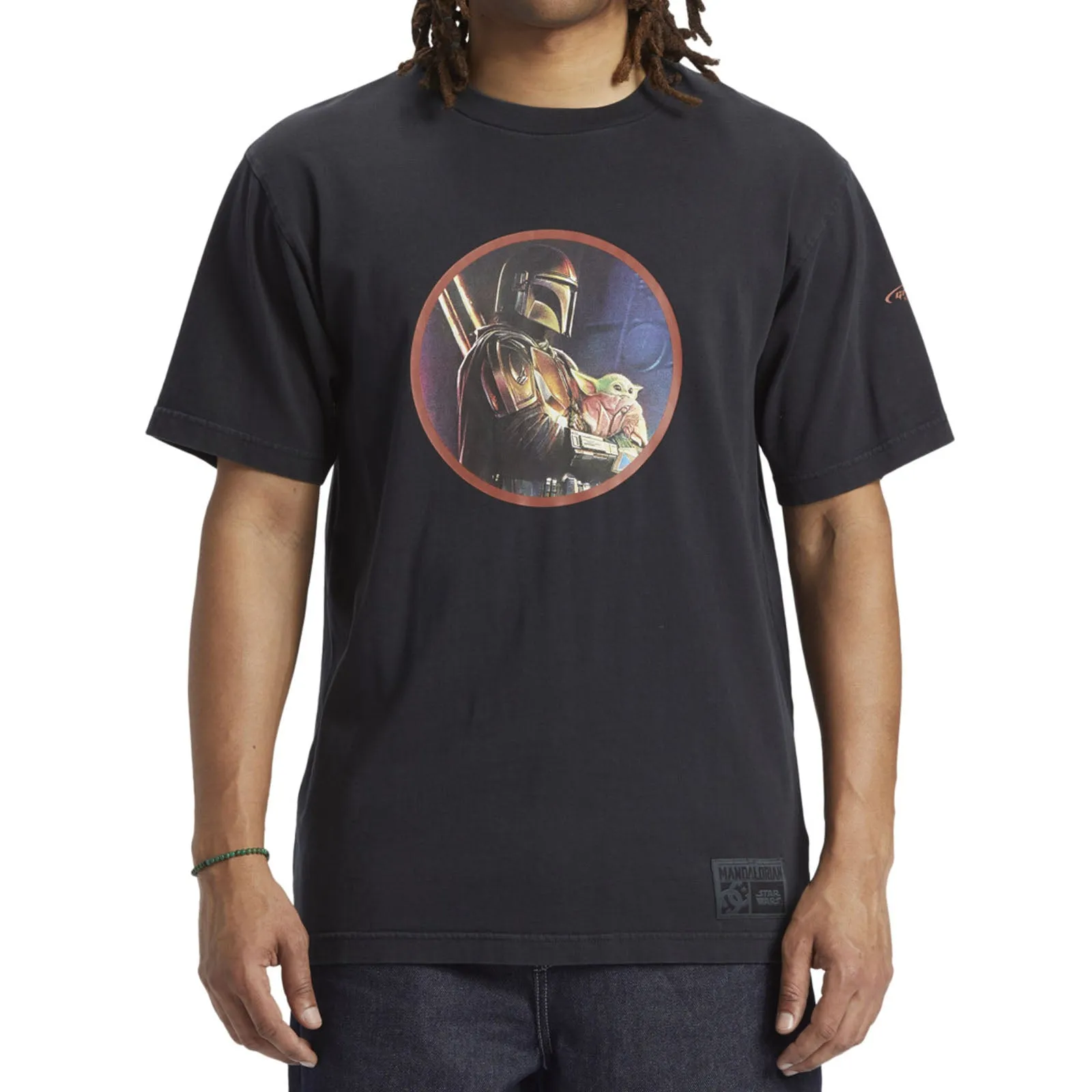 BlendMaterials VentilatedMesh DC Shoes Mens X Star Wars Mando And The Child T-Shirt - Black