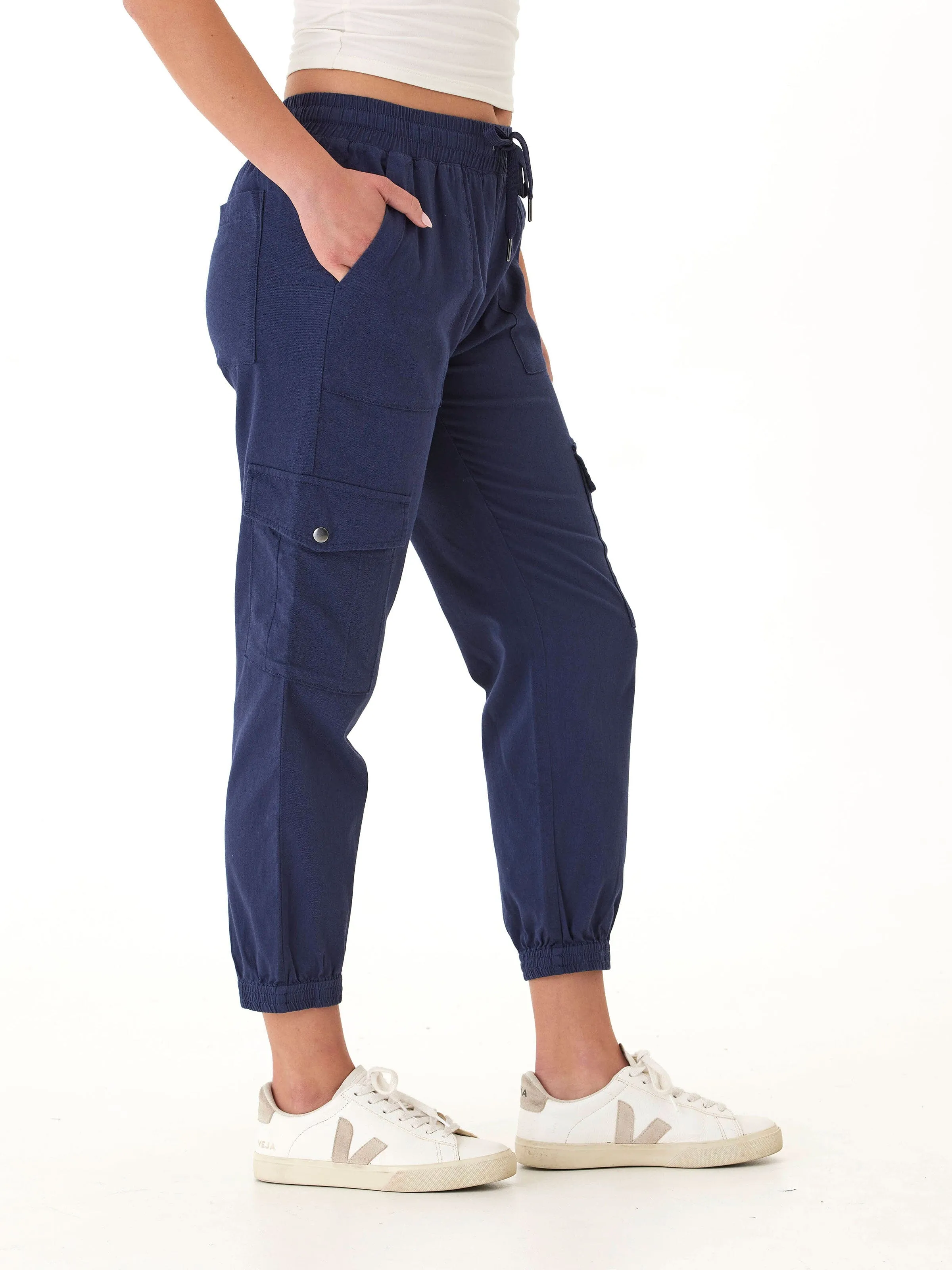 Delilah Stretch Twill Cargo Jogger 27" Fashion Forward